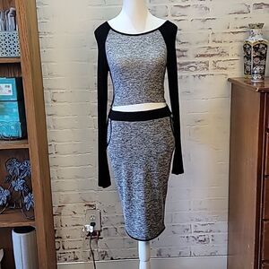 A+Ellen Black & White Half Shirt, Matching Skirt Outfit!